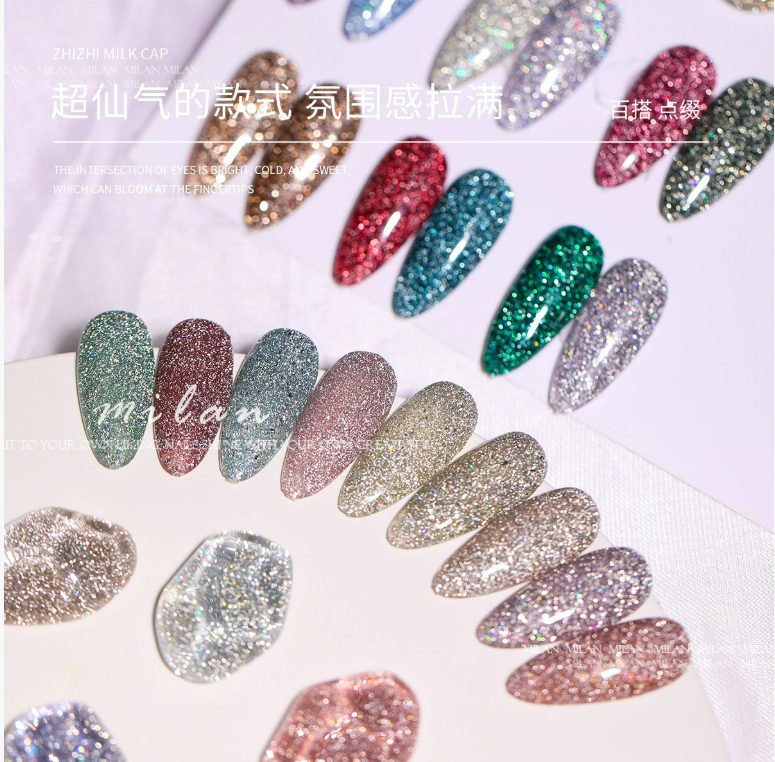 Milan Broken Diamond 24 Color Reflective Glitter Set Mask Queen Nepal