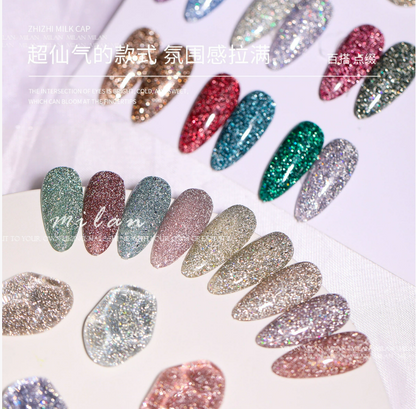 Milan Broken Diamond 24 Color Reflective Glitter Set Mask Queen Nepal