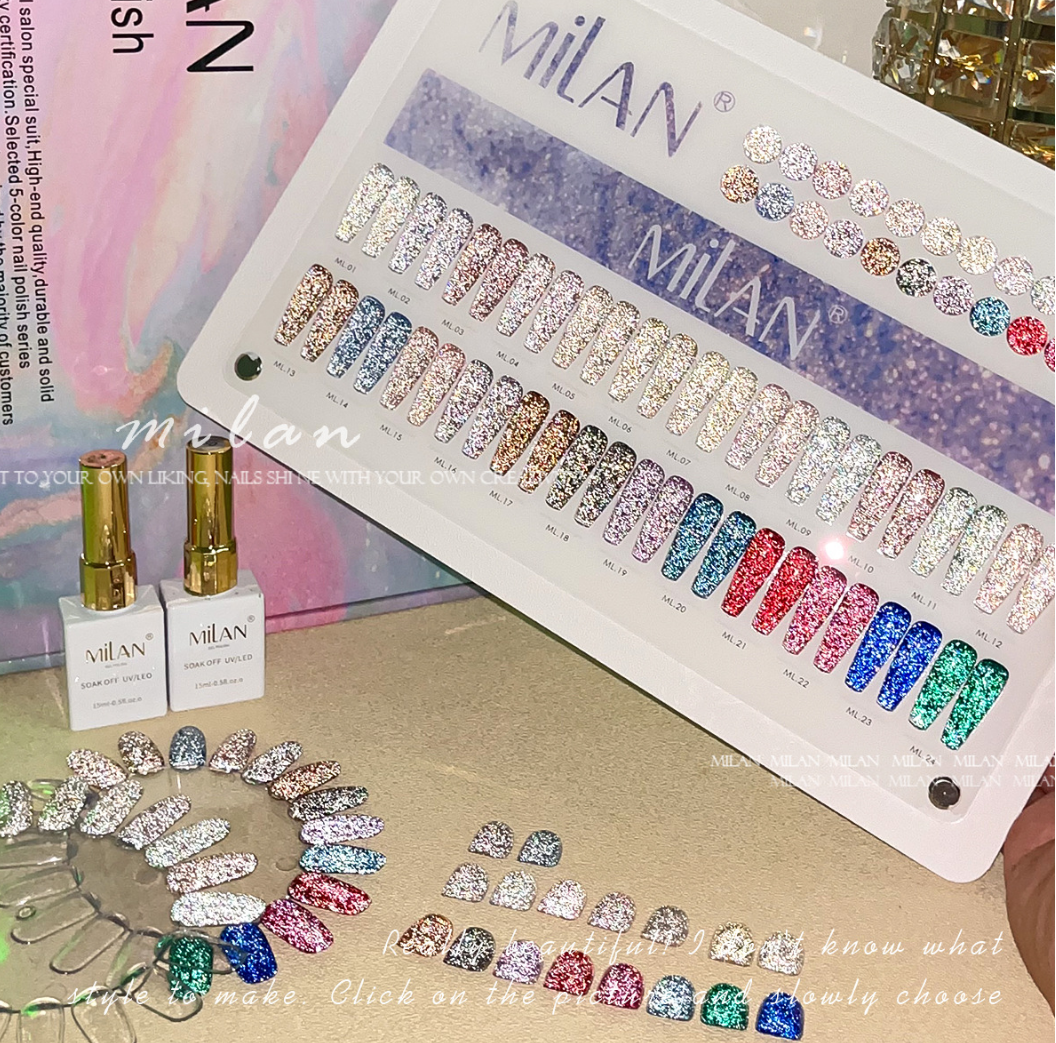 Milan Broken Diamond 24 Color Reflective Glitter Set Mask Queen Nepal