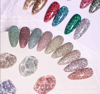 Milan Broken Diamond 24 Color Reflective Glitter Set Mask Queen Nepal