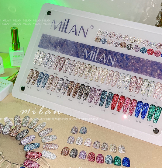 Milan Broken Diamond 24 Color Reflective Glitter Set Mask Queen Nepal