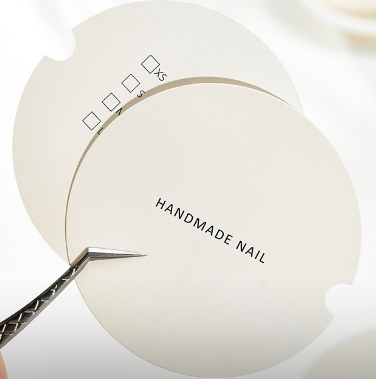 Round Shape Press On Nails Box with Label Card Mask Queen Nepal