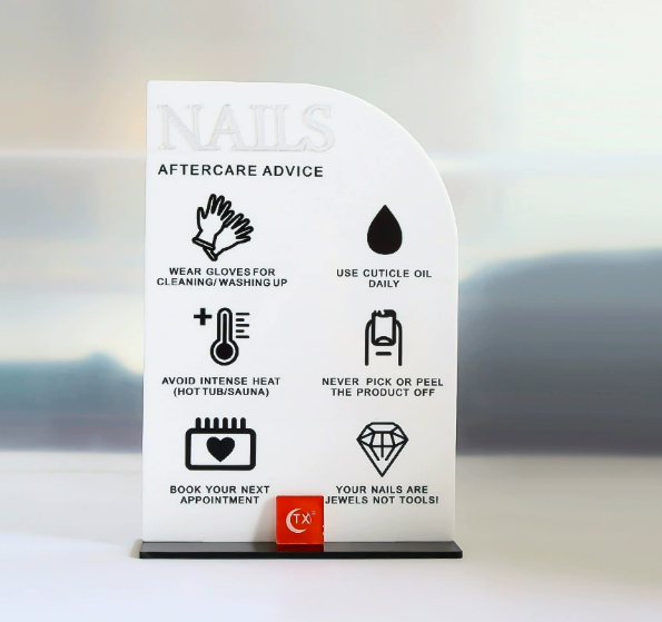 Aftercare Advice And Nail Shape Display Sign Board Mask Queen Nepal