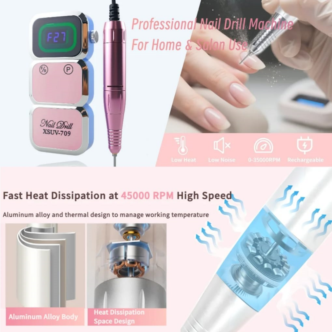 XSUV-709 Portable Nail Drill 45000RPM Mask Queen Nepal