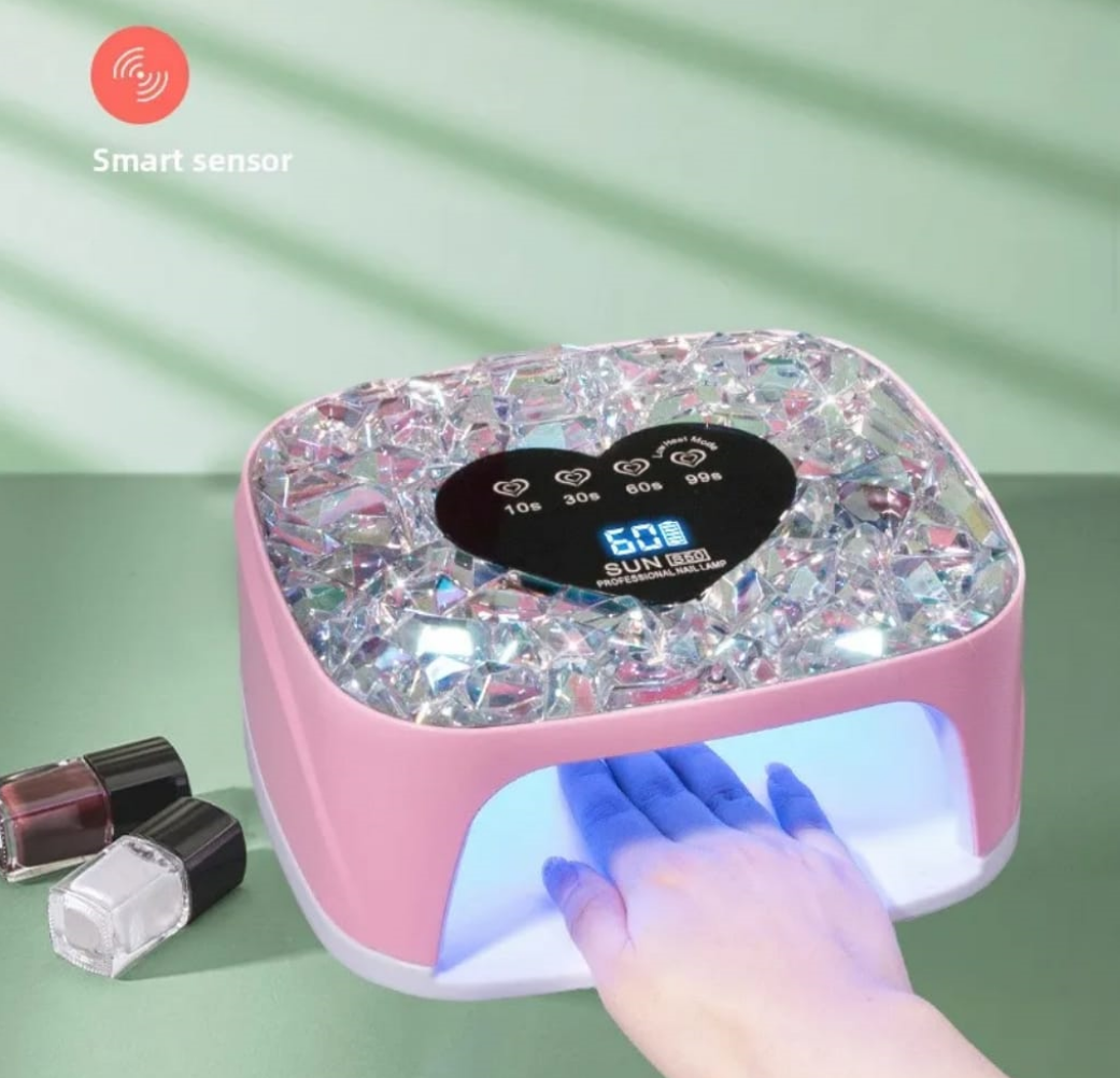 S50 Rechargeable UV LED Nail Lamp Diamond Heart Shape 108W Mask Queen Nepal