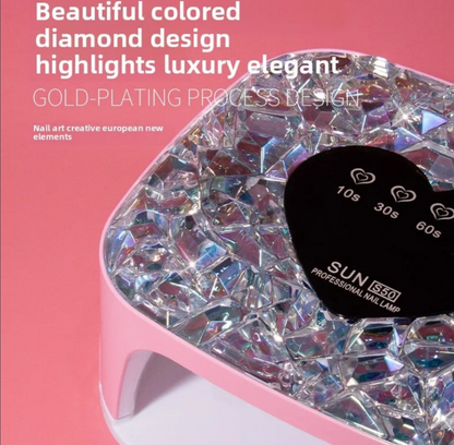 S50 Rechargeable UV LED Nail Lamp Diamond Heart Shape 108W Mask Queen Nepal