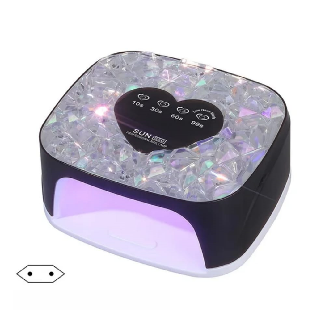 S50 Rechargeable UV LED Nail Lamp Diamond Heart Shape 108W Mask Queen Nepal