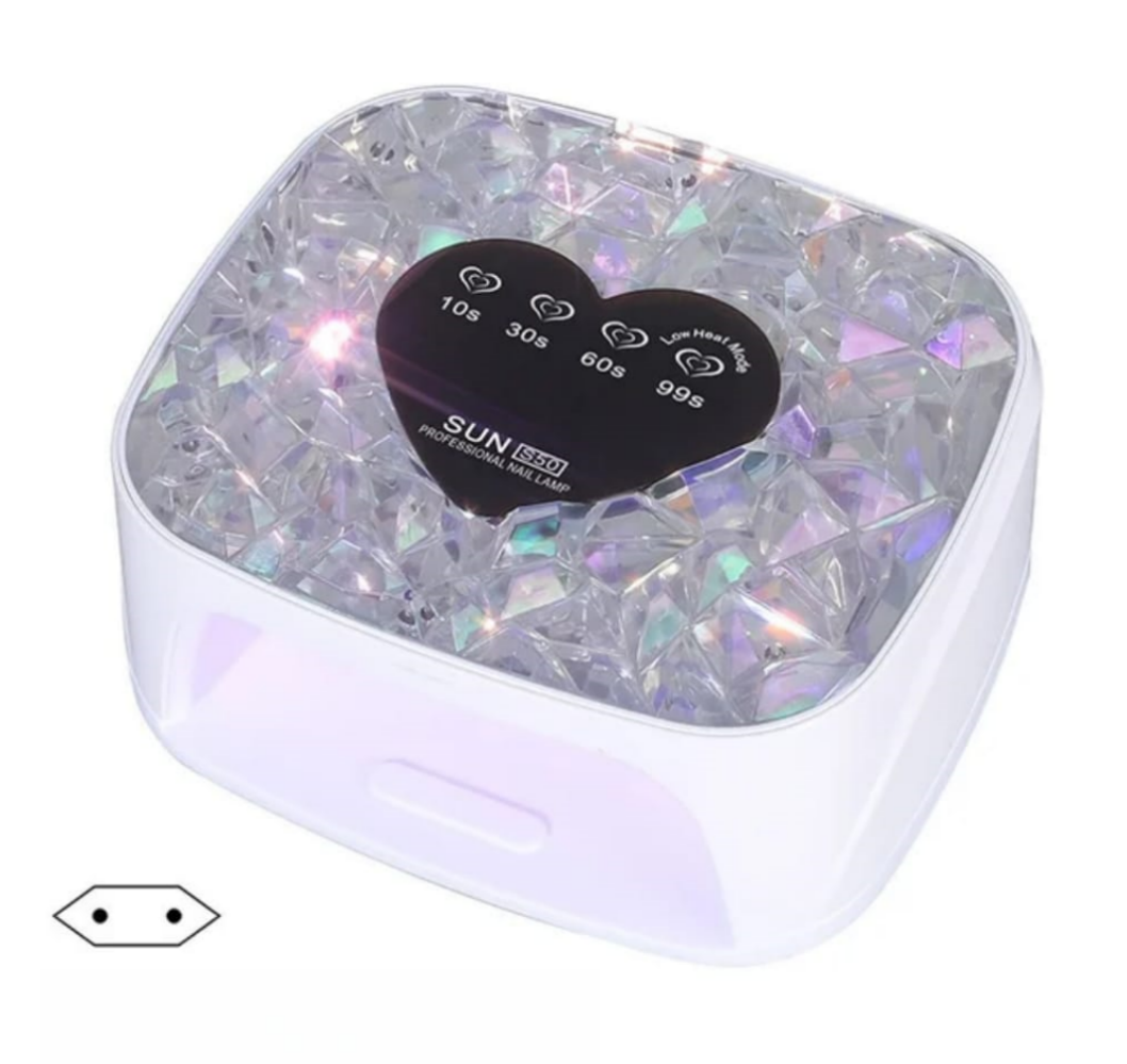 S50 Rechargeable UV LED Nail Lamp Diamond Heart Shape 108W Mask Queen Nepal