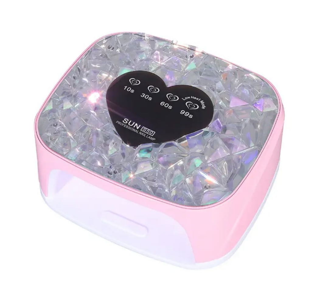 S50 Rechargeable UV LED Nail Lamp Diamond Heart Shape 108W Mask Queen Nepal