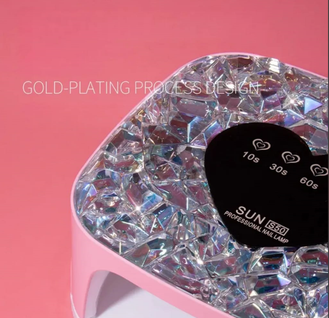 S50 Rechargeable UV LED Nail Lamp Diamond Heart Shape 108W Mask Queen Nepal
