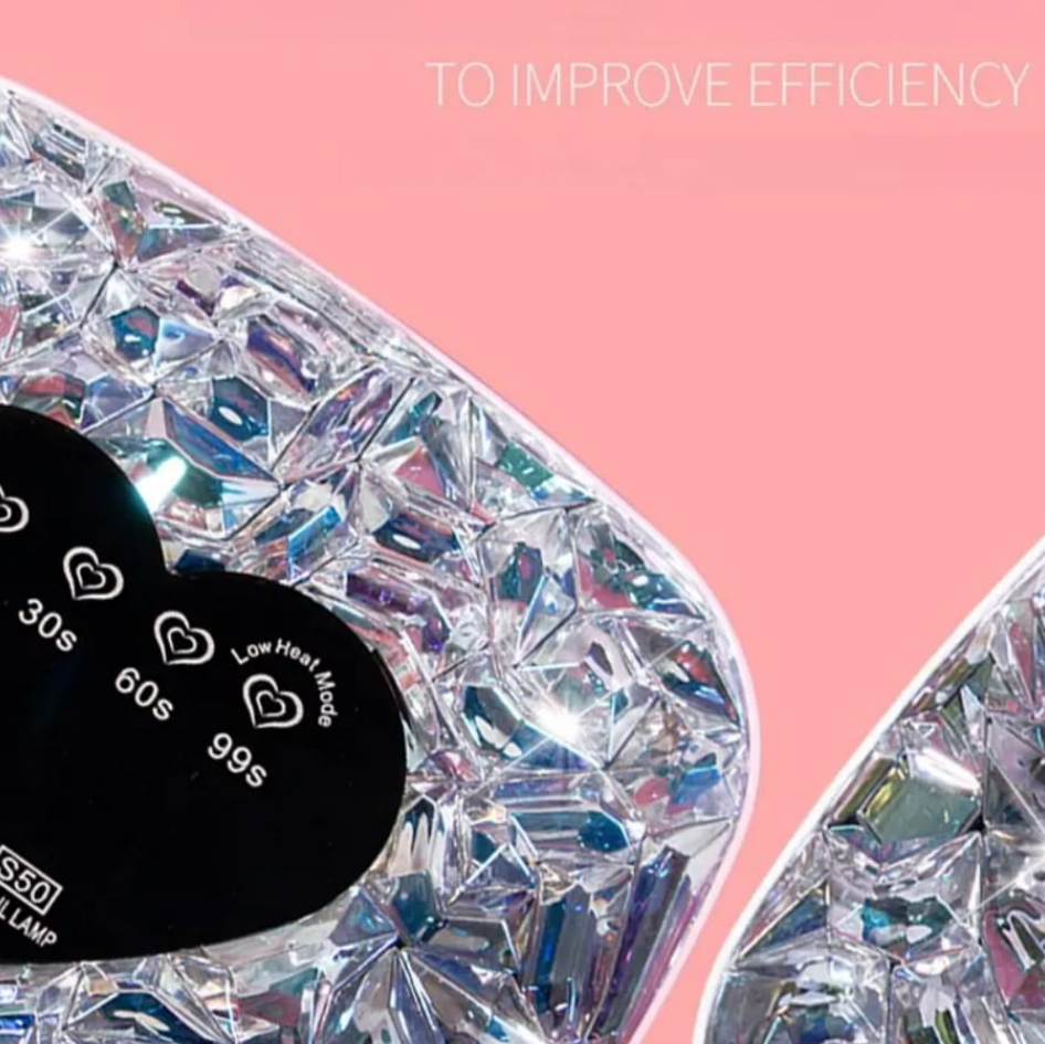 S50 Rechargeable UV LED Nail Lamp Diamond Heart Shape 108W Mask Queen Nepal