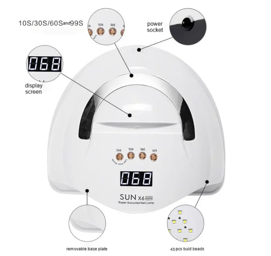 SUN X6 MAX UV LED Light For Gel Nails 220W Mask Queen Nepal