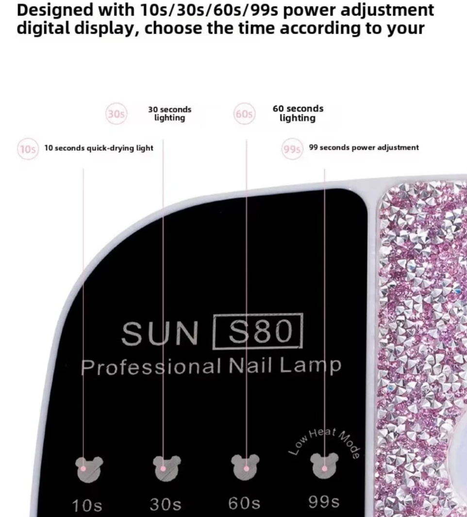 S80 UV LED Nail Lamp Diamond Heart Shape 168W Mask Queen Nepal