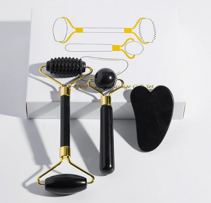 Real Jade Facial Roller Set 3pcs Jade Stone Roller Massager Mask Queen Nepal