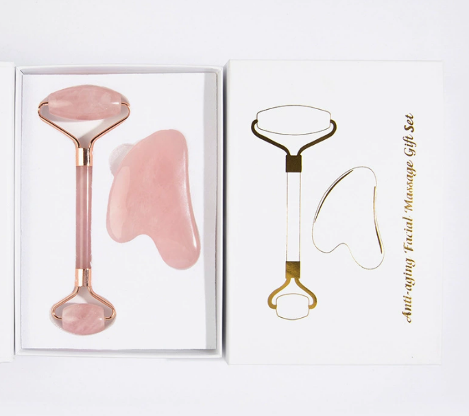 Real Jade Facial Roller Set 3pcs Jade Stone Roller Massager Mask Queen Nepal