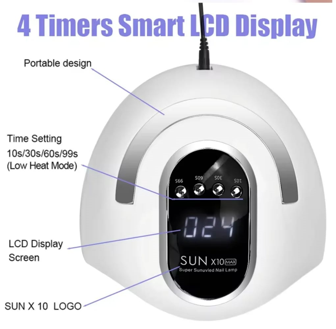 SUN X10 MAX UV LED Light For Gel Nails 180W Mask Queen Nepal