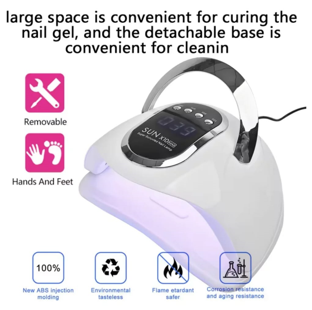 SUN X10 MAX UV LED Light For Gel Nails 180W Mask Queen Nepal