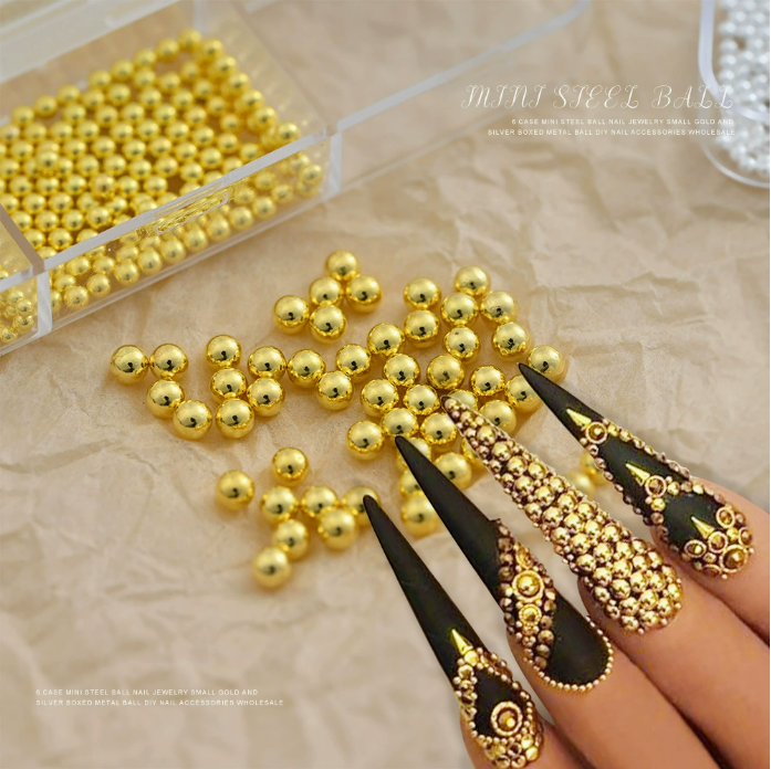 ZB71/ 6 Grid Steel Ball Nail Stone Mask Queen Nepal