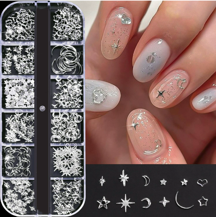 PH288/12 Grid Nail Stone Box Nail Art Rhinestone Mask Queen Nepal