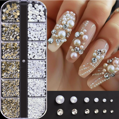 PH288/12 Grid Nail Stone Box Nail Art Rhinestone Mask Queen Nepal