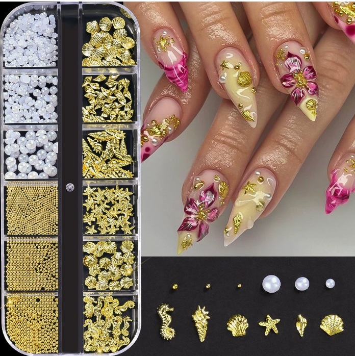 PH288/12 Grid Nail Stone Box Nail Art Rhinestone Mask Queen Nepal