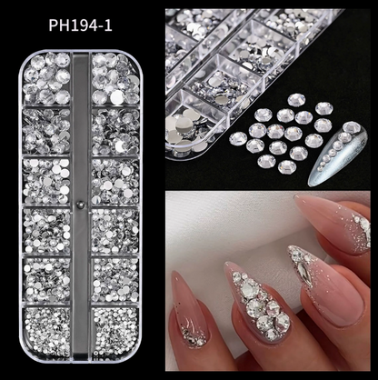 PH140/12 Grid Nail Stone Box Nail Art Rhinestone Mask Queen Nepal