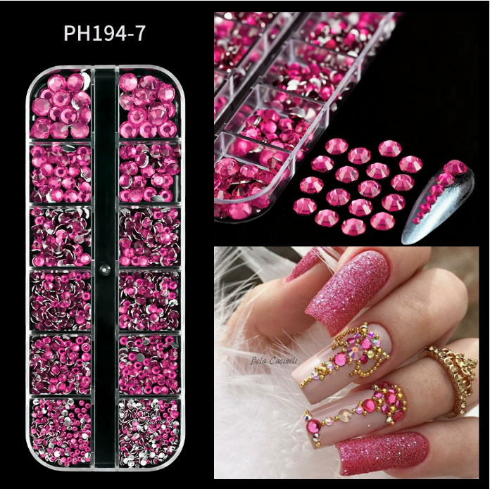 PH140/12 Grid Nail Stone Box Nail Art Rhinestone Mask Queen Nepal