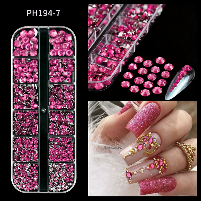 PH140/12 Grid Nail Stone Box Nail Art Rhinestone Mask Queen Nepal
