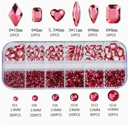 PH192/12 Grid Nail Stone Box Nail Art Rhinestone Mask Queen Nepal