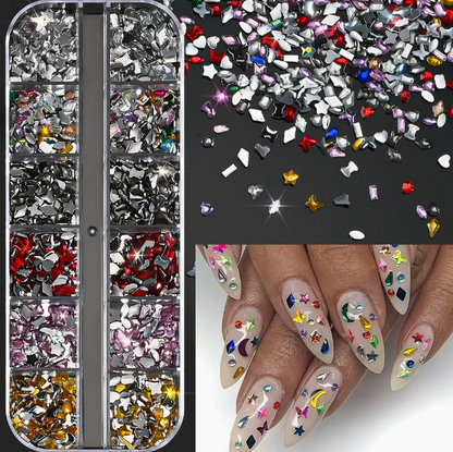 PH209/12 Grid Nail Stone Box Nail Art Rhinestone Mask Queen Nepal
