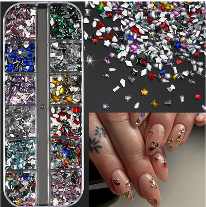 PH209/12 Grid Nail Stone Box Nail Art Rhinestone Mask Queen Nepal
