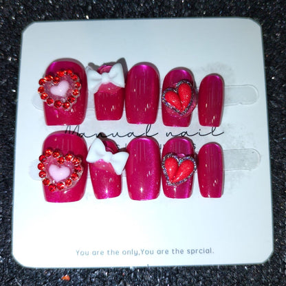 Z021 Press On Nails Square Coffin Shape Easy Beauty Nepal