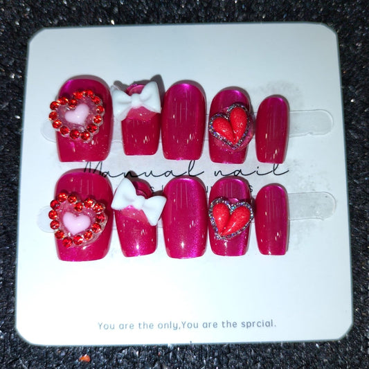 Z021 Press On Nails Square Coffin Shape Easy Beauty Nepal