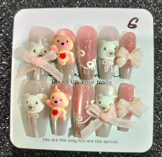 Z023 Press On Nails Long Coffin Shape Easy Beauty Nepal