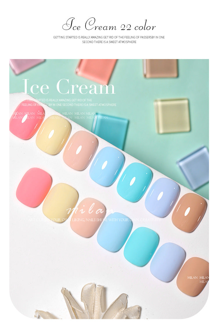 MILAN 22 Color Ice Cream Gel Polish 15ml Set. Mask Queen Nepal