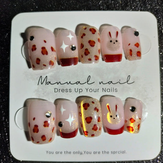 Z024 Press On Nails Square Coffin Shape Easy Beauty Nepal