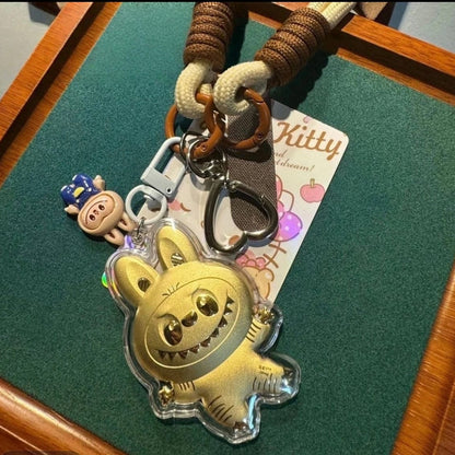Labubu Doll Gold Mobile Phone Keyring Easy Beauty Nepal