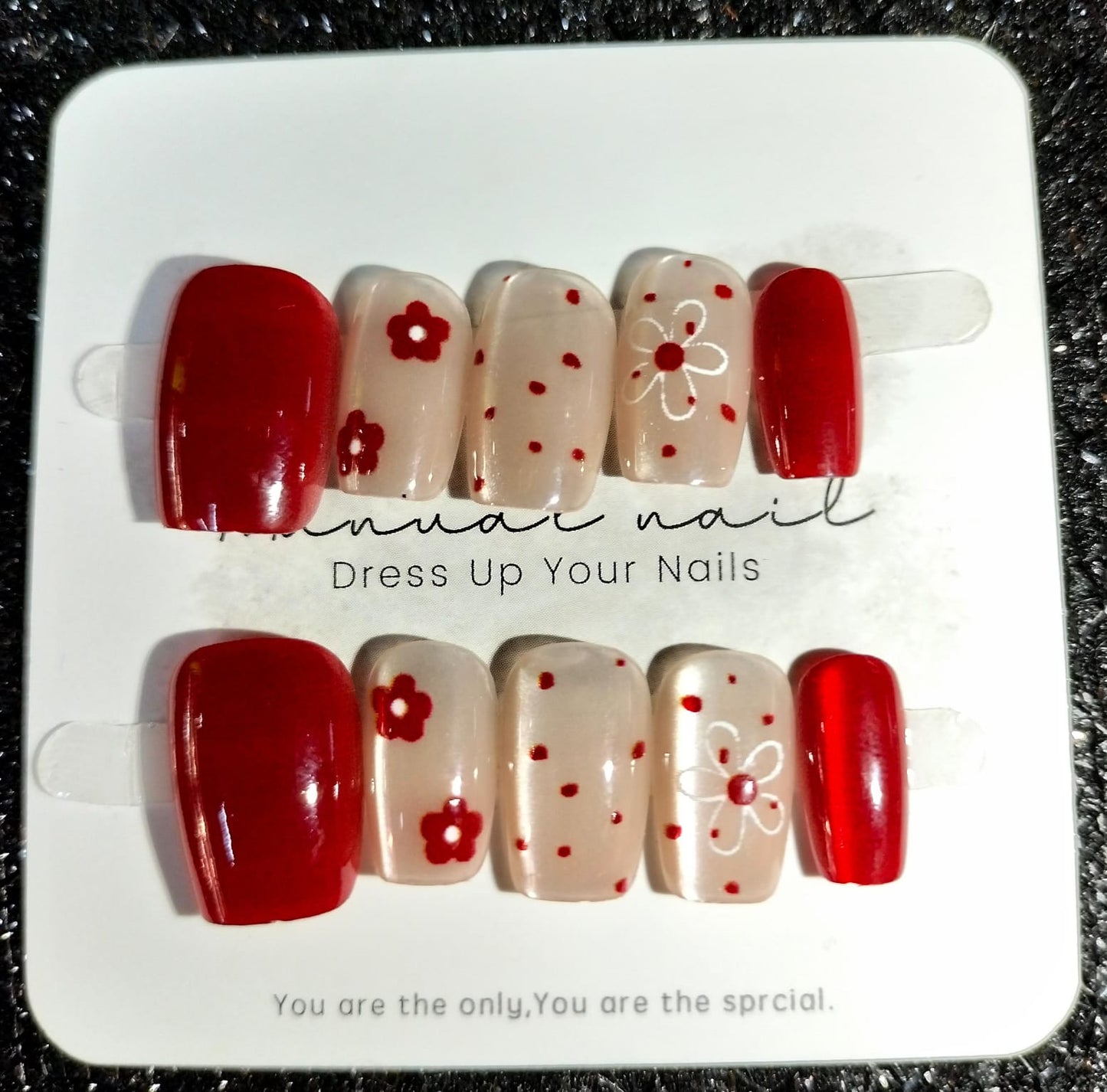 Z027 Press On Nails Square Coffin Shape Easy Beauty Nepal