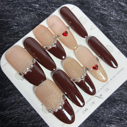 Press On Nails 10Pcs Code-L (000+) Easy Beauty Nepal