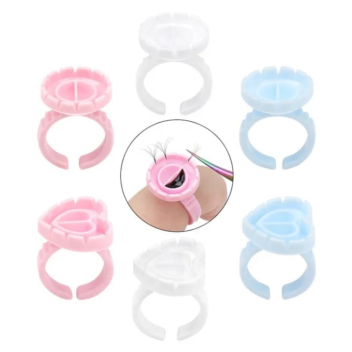 MQ Eyelash Glue Ring Holder Disposable Plastic Dual Sided Ring. Mask Queen Nepal