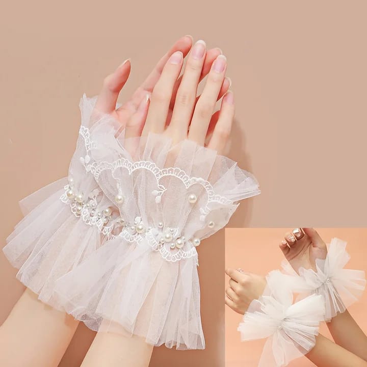 Lace False Sleeves Pleated False Cuffs Ruffle Lace Wrist Mask Queen Nepal