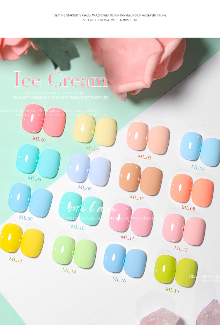 MILAN 22 Color Ice Cream Gel Polish 15ml Set. Mask Queen Nepal