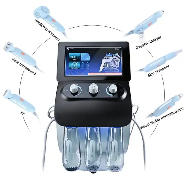 High Quality Hydro Oxygen Facial Machine 6 in 1 Face Cleaning Equipment With Ordinary Skin Products Skin Care Serum Use Mask Queen Nepal