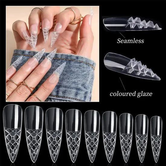 3D Crystal Glass Nail Tips 120 PCS Mask Queen Nepal