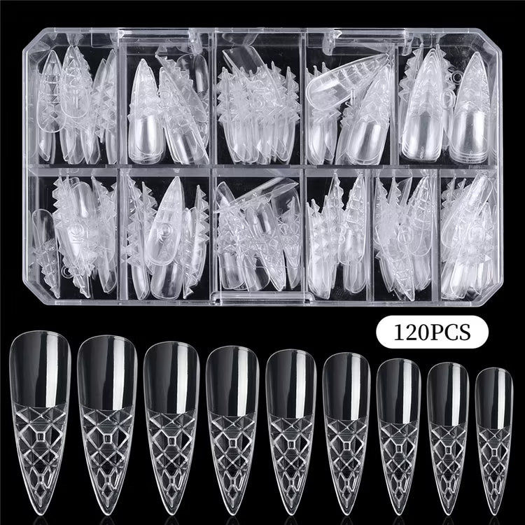 3D Crystal Glass Nail Tips 120 PCS Mask Queen Nepal