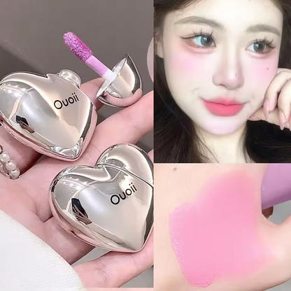 Ouoii Lavender Matte Liquid Blush Velvet Heart Shaped Face Pigment Easy Beauty Nepal