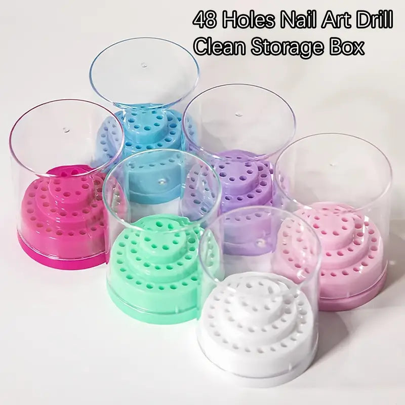 Nail Drill Bit Holder Storage Box 48 Slots Mask Queen Nepal