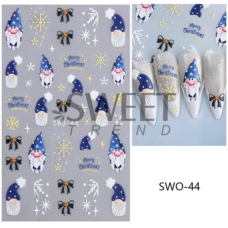 Sweet Trend Christmas Nail Art Glitter & Stone 5D Sticker Mask Queen Nepal