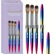 3-Piece Gradient Metal Rod Nail Art Brush Set Mask Queen Nepal