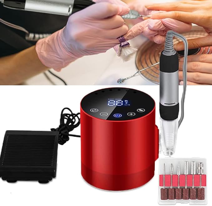 Electric Nail Drill Machine, LCD Touch Panel Electric Nail Drill Machine, 35000 RPM Professional Efile Nail Drill Kit, Electric Nail File for Acrylic Nails Gel Nails Professional Mask Queen Nepal